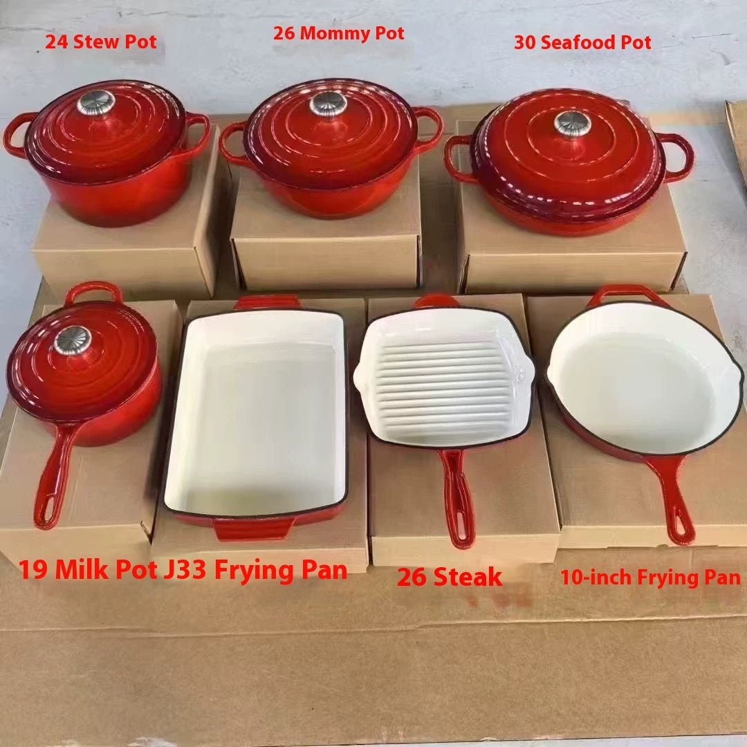 Batterie de cuisine en fonte émaillée. - cuizinezen