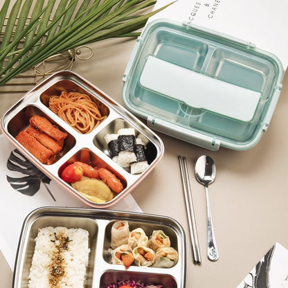 Boîte à lunch compartimentée en acier inoxydable avec isolation. - cuizinezen