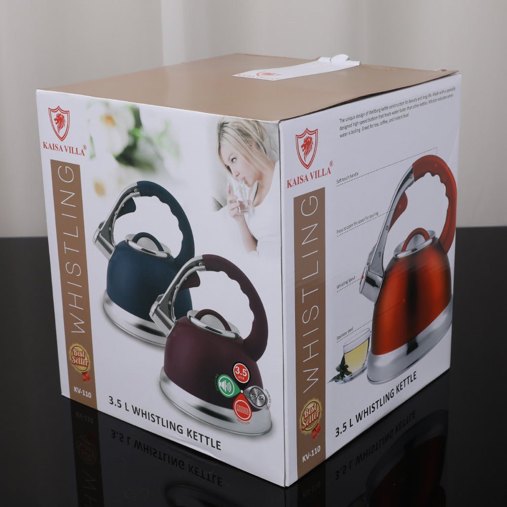 Bouilloire sifflante en acier inoxydable. - cuizinezen