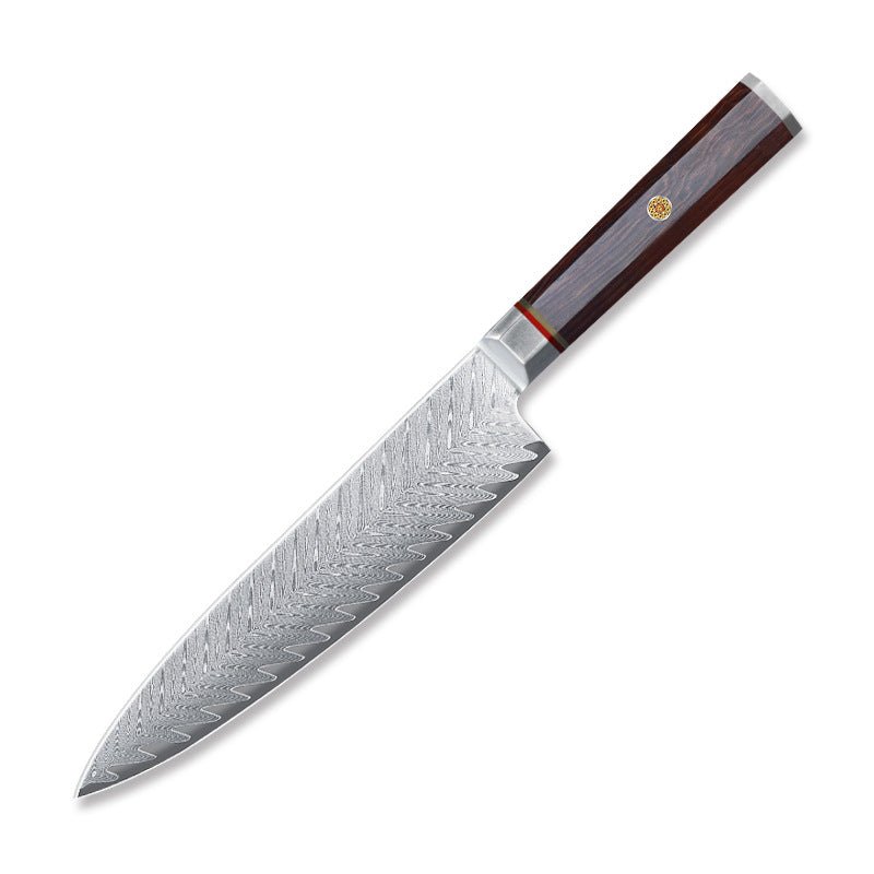 Couteau de cuisine série en acier de Damas avec manche octogonal. - cuizinezen