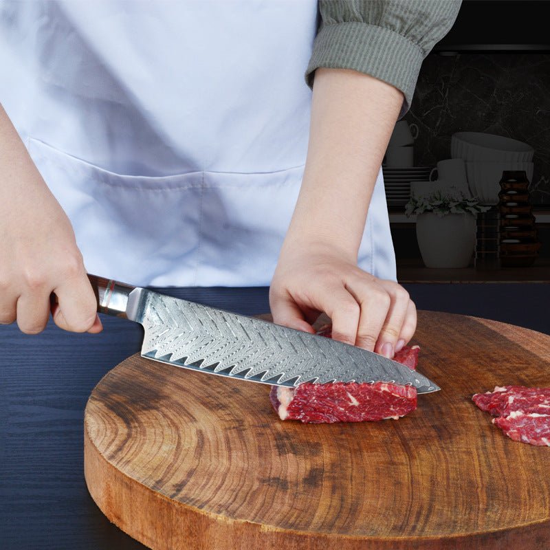 Couteau de cuisine série en acier de Damas avec manche octogonal. - cuizinezen