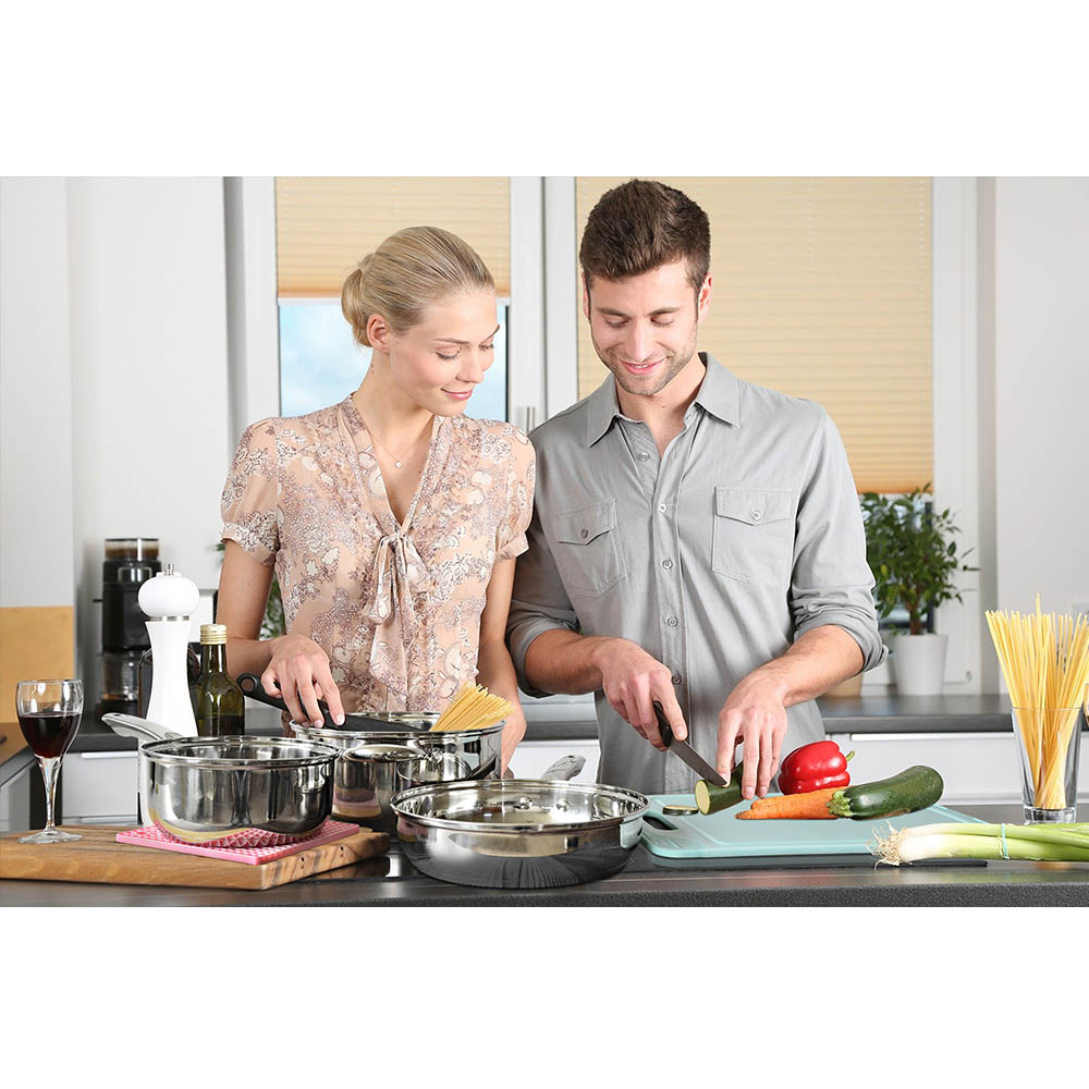 Ensemble complet de casseroles en inox anti - adhésif, avec couvercle - cuizinezen