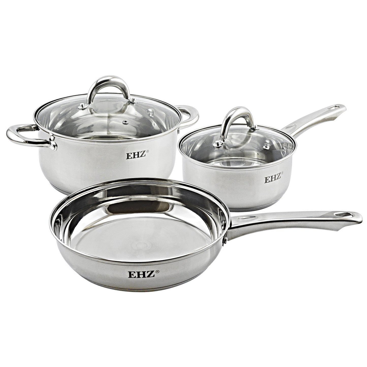 Ensemble complet de casseroles en inox anti - adhésif, avec couvercle - cuizinezen