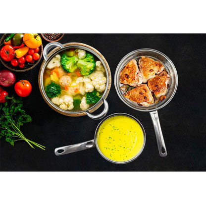 Ensemble complet de casseroles en inox anti - adhésif, avec couvercle - cuizinezen