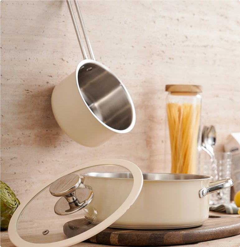 Ensemble en acier inoxydable 304 à double fond avec revêtement céramique. - cuizinezen