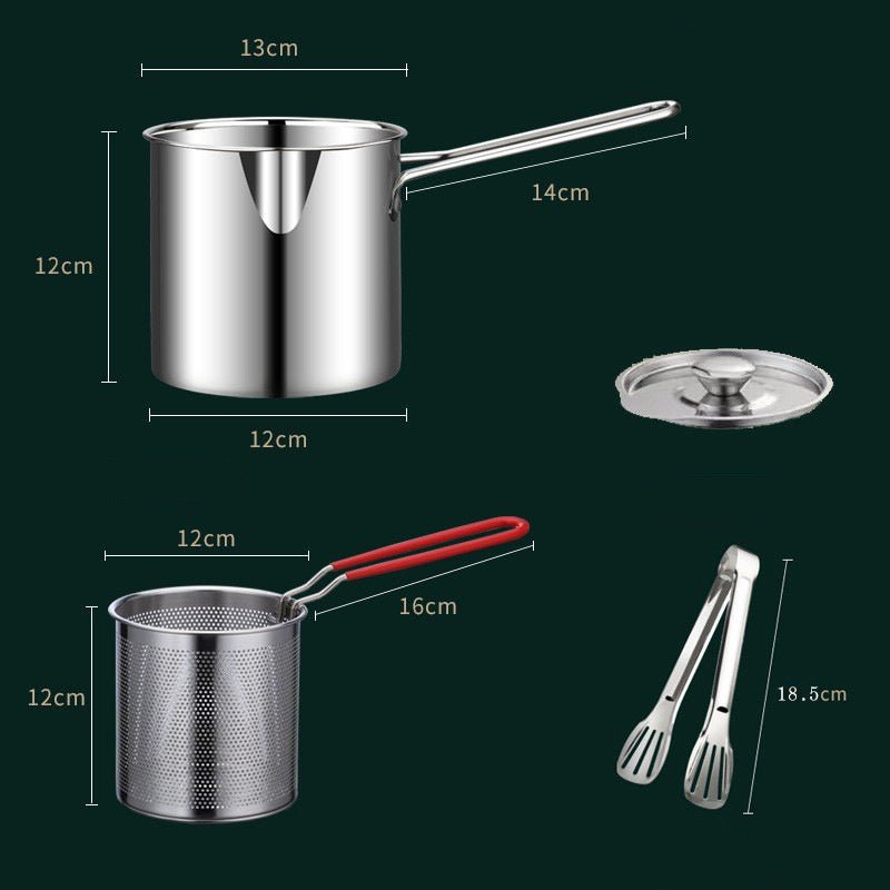 Friteuse en acier inoxydable 304 + Grille de friture. - cuizinezen