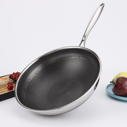 Poêle en Inox (nid d'abaille double face) - cuizinezen