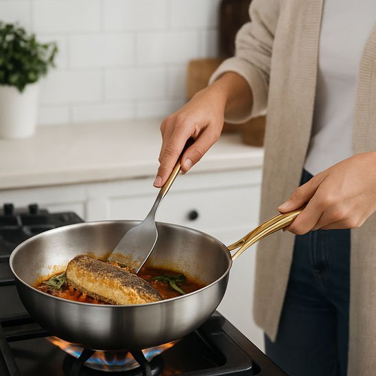 Poele inox | Cuisine Polyvalente - cuizinezen